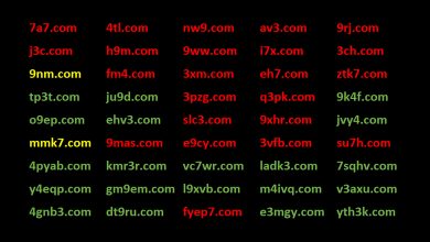 Randomly-generated domain names ending in .com.